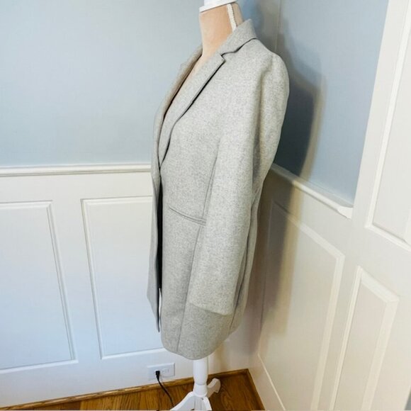Banana Republic X Mario Bellucci Italian Wool Melton Grey Car Coat 6 Petite - Picture 6 of 15